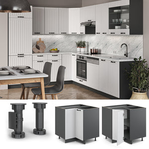 Vicco Mobile ad angolo cucina Bianco casa di campagna 80.5 cm , PL Marmo