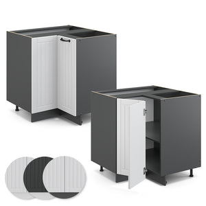 Vicco Mobile ad angolo cucina Bianco casa di campagna 80.5 cm , PL Rovere