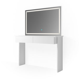 Vicco Tavolo da toeletta Bianco 120 cm con specchio a LED