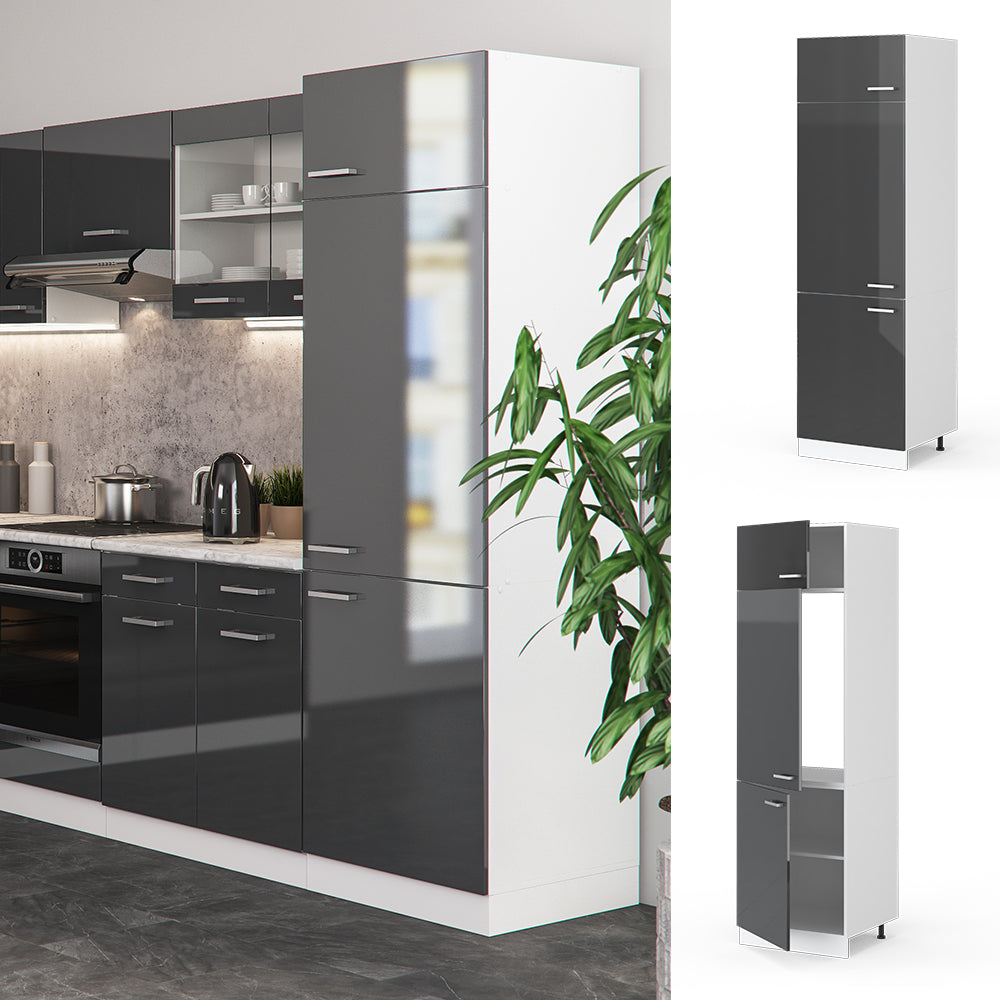 Vicco Armadio frigorifero Antracite lucido 60 cm