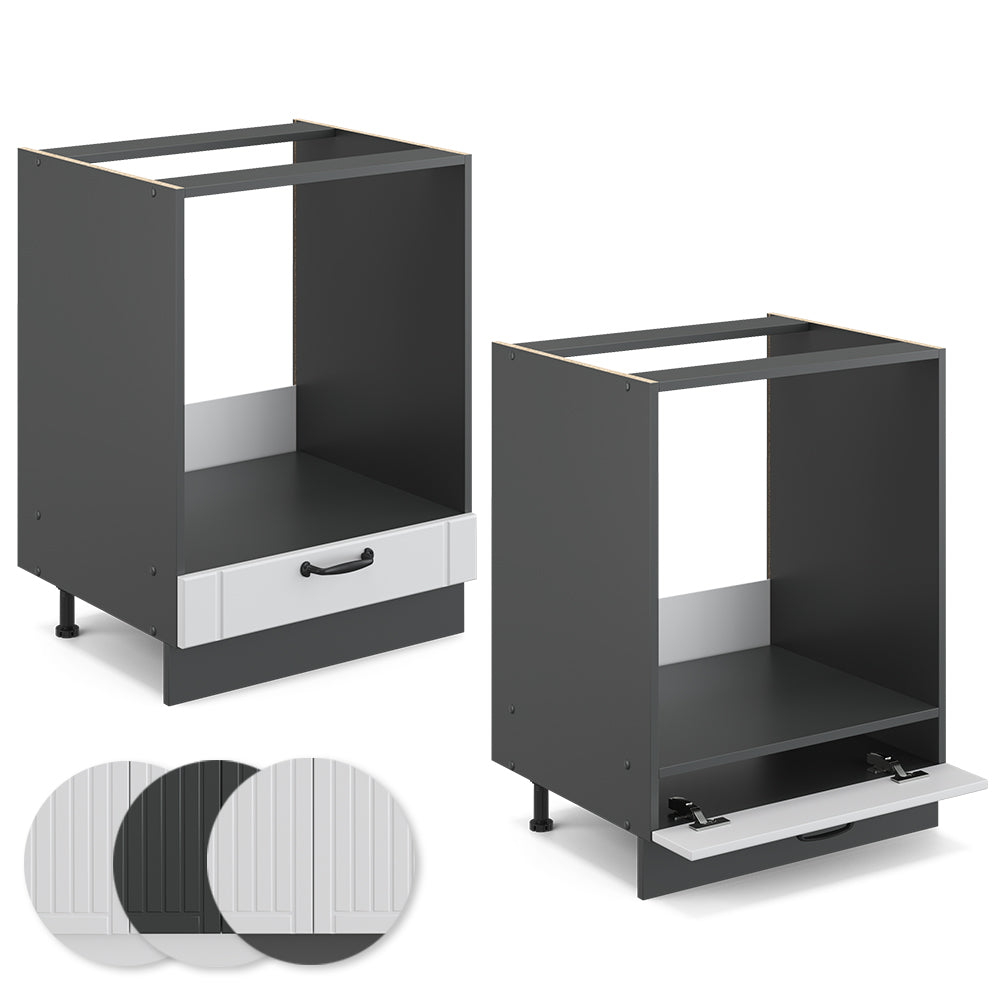Vicco Mobile per forno da incasso Bianco casa di campagna 60 cm , PL Antracite