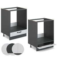 Vicco Mobile per forno da incasso Bianco casa di campagna 60 cm , PL Antracite