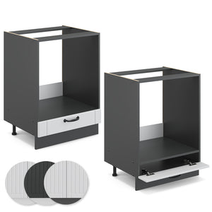 Vicco Mobile per forno da incasso Bianco casa di campagna 60 cm , PL Antracite