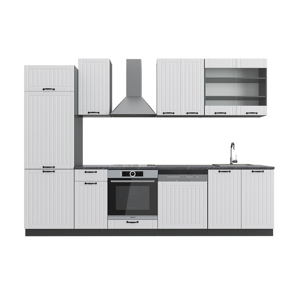 Vicco Cucina componibile Bianco casa di campagna/antracite 300 cm , PL Antracite
