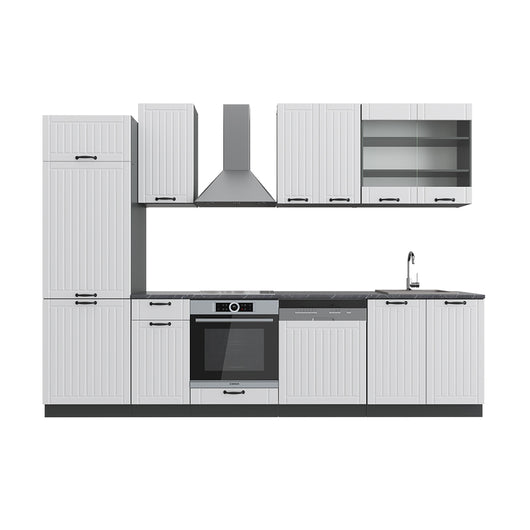 Vicco Cucina componibile Bianco casa di campagna/antracite 300 cm , PL Antracite
