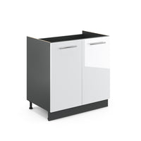 Vicco Mobile lavello cucina Bianco lucido 80 cm senza piano di lavoro