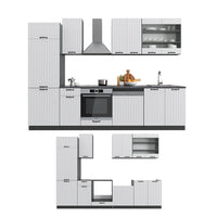 Vicco Cucina componibile Bianco casa di campagna/antracite 300 cm , PL Marmo