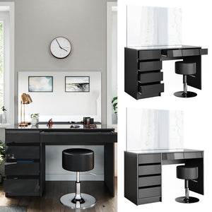 Vicco Tavolo da toeletta Antracite 55 cm con sgabello