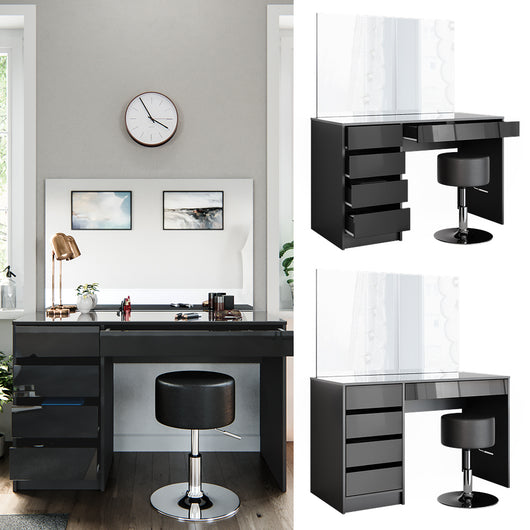 Vicco Tavolo da toeletta Antracite 55 cm con sgabello