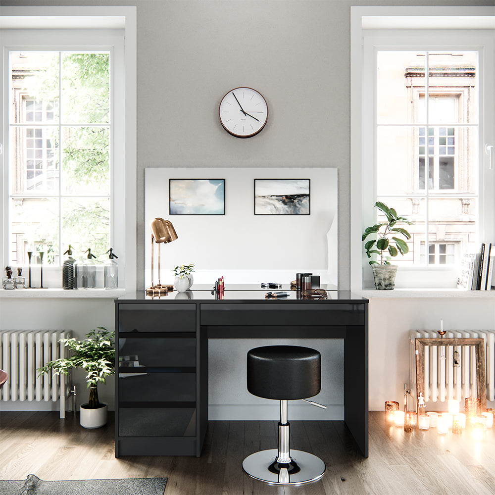 Vicco Tavolo da toeletta Antracite 55 cm con sgabello