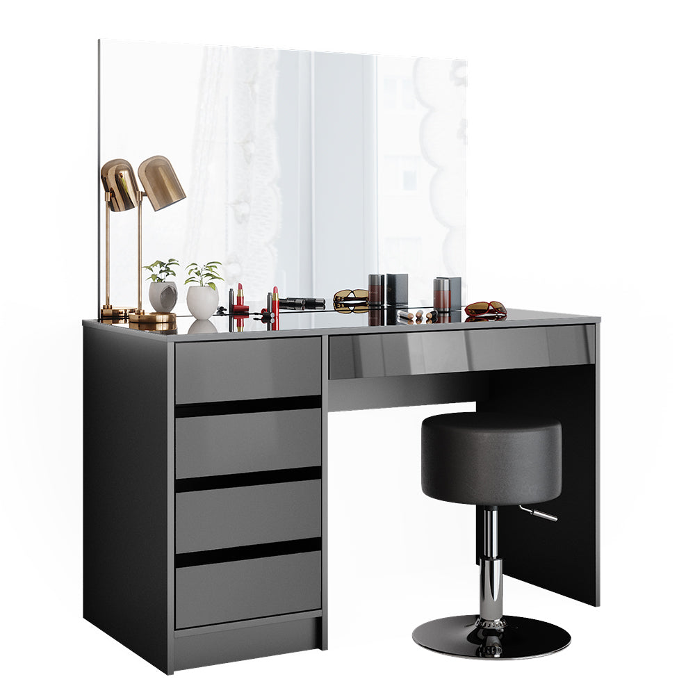 Vicco Tavolo da toeletta Antracite 55 cm con sgabello