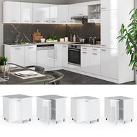 Vicco Mobile ad angolo cucina Bianco lucido 75.6 cm , PL Rovere