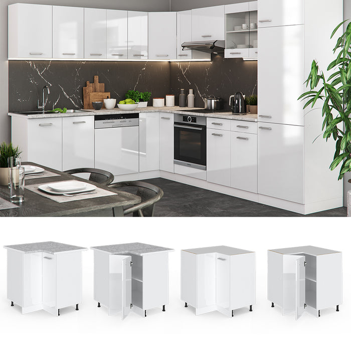 Vicco Mobile ad angolo cucina Bianco lucido 75.6 cm , PL Marmo