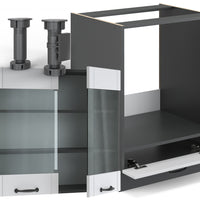 Vicco Cucina angolare completa Bianco casa di campagna/antracite 160 x 190 cm , PL Rovere