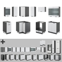 Vicco Cucina angolare completa Bianco casa di campagna/antracite 160 x 190 cm , PL Marmo