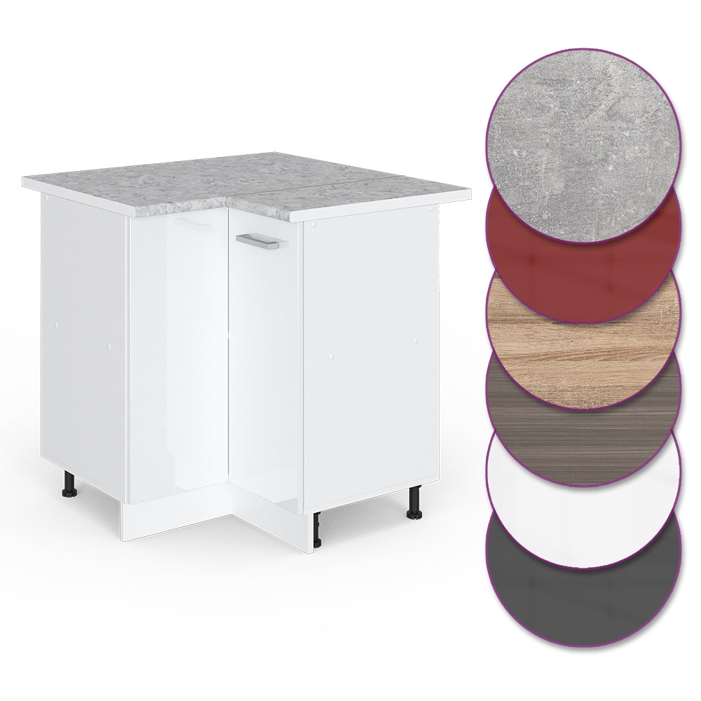 Vicco Mobile ad angolo cucina Bianco lucido 75.6 cm , PL Marmo
