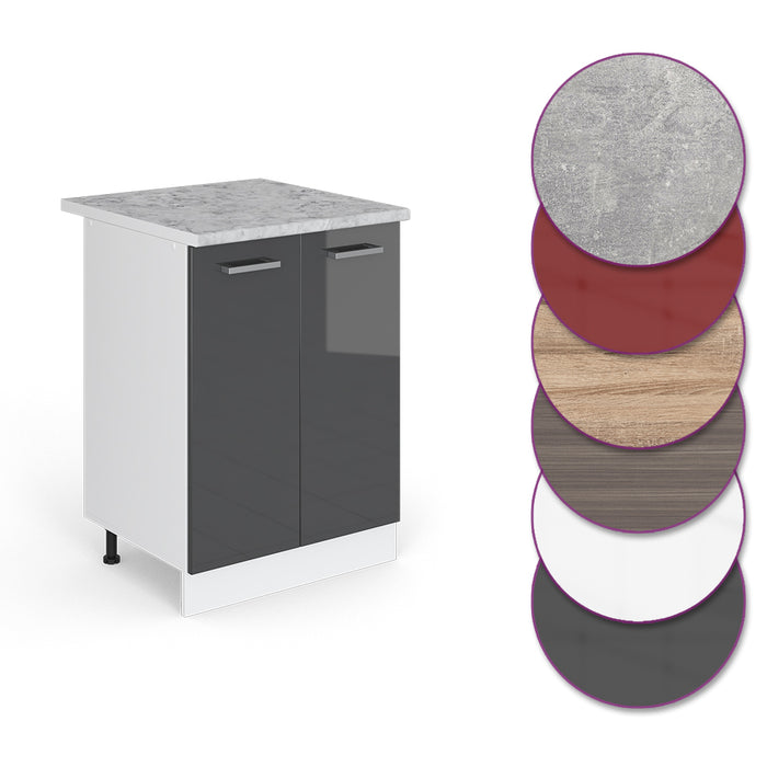 Vicco Mobiletto base cucina Antracite lucido 60 cm , PL Marmo