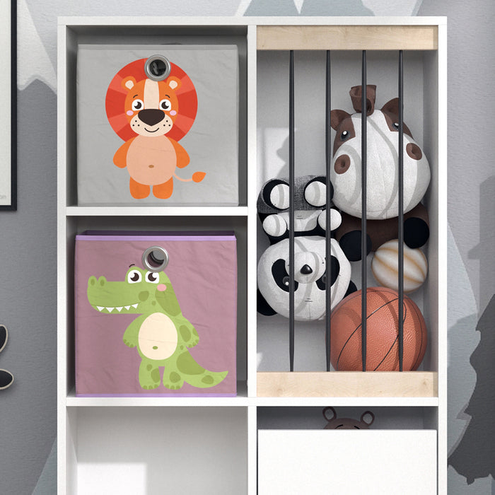 Vicco Libreria bambini Bianco 29.2 x 107.8 cm con 2 scatole pieghevoli opt.3