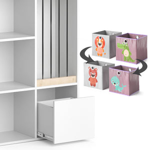 Vicco Libreria bambini Bianco 29.2 x 107.8 cm con 2 scatole pieghevoli opt.3