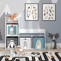 Vicco Scaffale per bambini Bianco 30.9 x 88.6 cm con 2 scatole pieghevoli opt.2