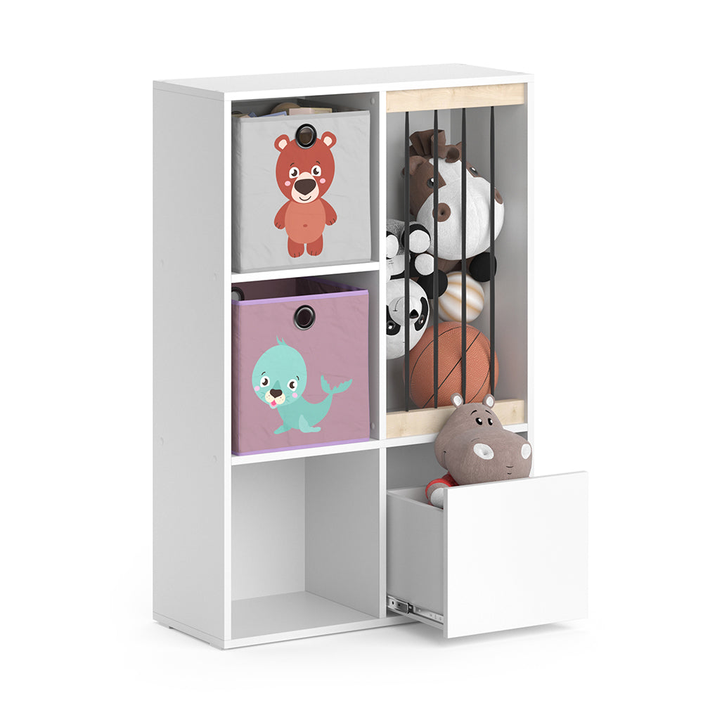 Vicco Libreria bambini Bianco 29.2 x 107.8 cm con 2 scatole pieghevoli opt.3