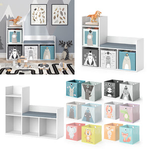 Vicco Scaffale per bambini Bianco 30.9 x 88.6 cm con 2 scatole pieghevoli opt.2