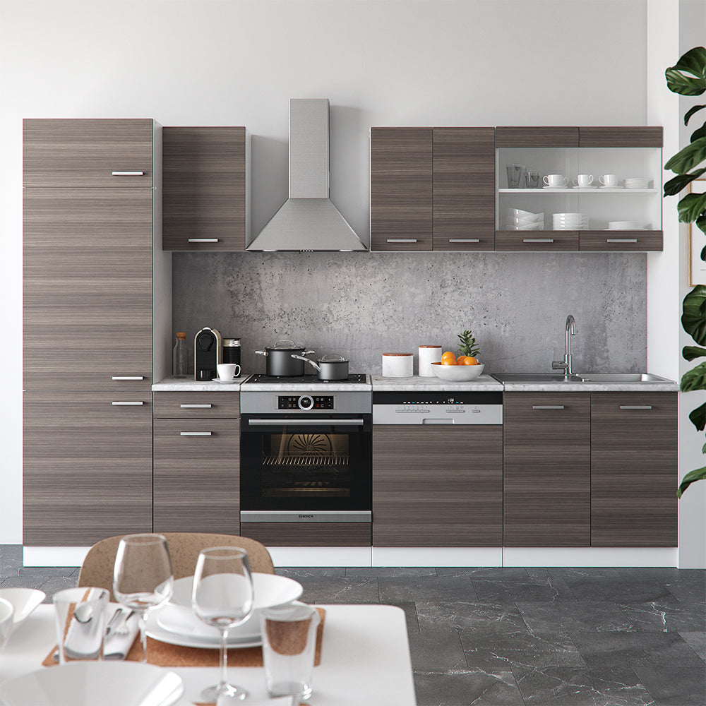 Vicco Cucina componibile Grigio prezioso/bianco 300 cm , PL Rovere