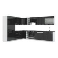 Vicco Cucina angolare completa Antracite lucido/bianco 347 x 257 cm , PL Antracite