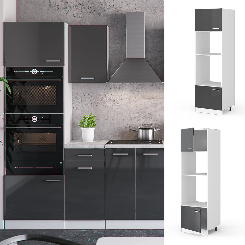 Vicco Set mobili bagno Antracite lucido 60 cm