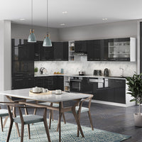 Vicco Cucina angolare completa Antracite lucido/bianco 347 x 257 cm , PL Rovere