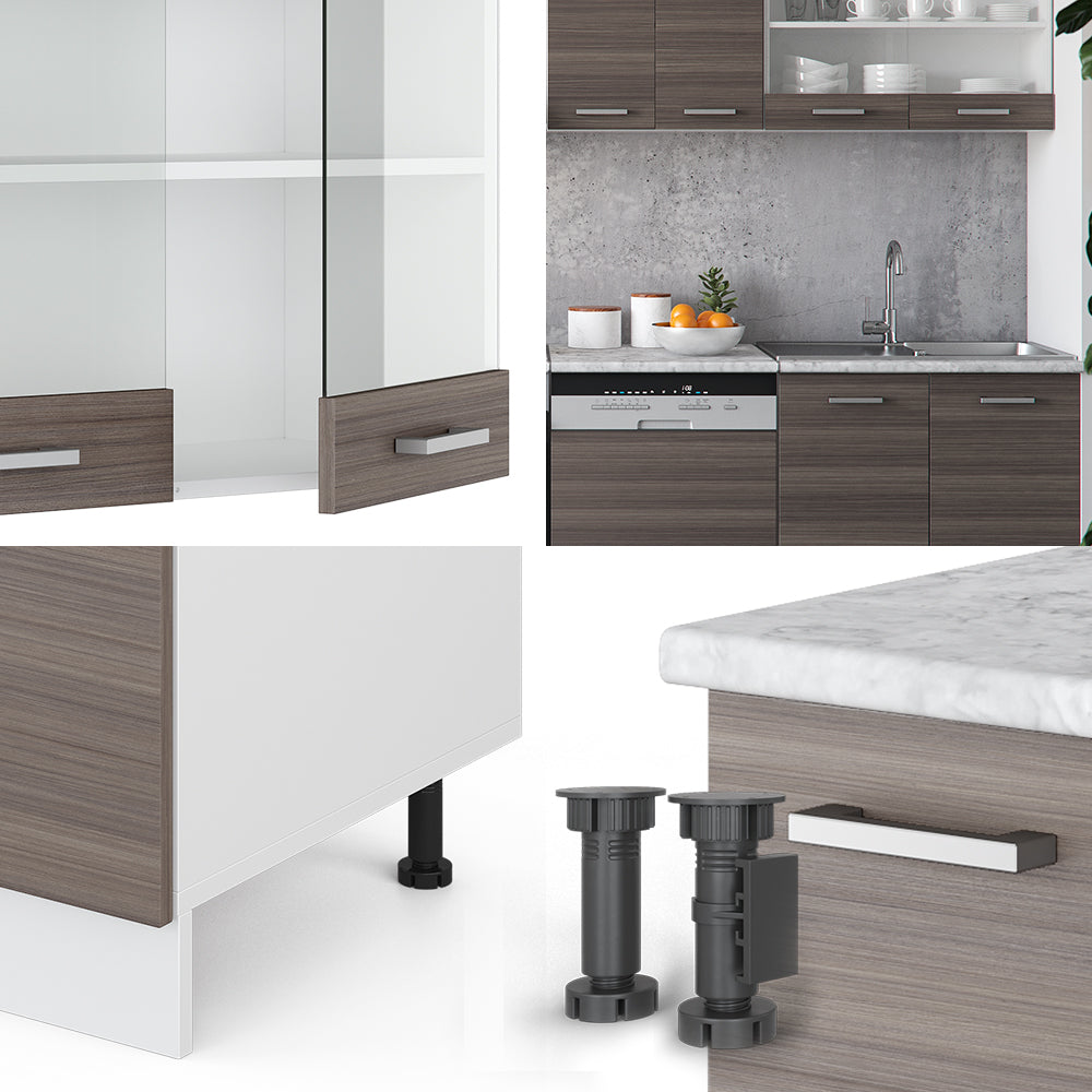 Vicco Cucina componibile Grigio prezioso/bianco 300 cm , PL Marmo