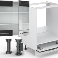 Vicco Cucina angolare completa Antracite lucido/bianco 347 x 257 cm , PL Marmo