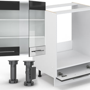 Vicco Cucina angolare completa Antracite lucido/bianco 347 x 257 cm , PL Rovere