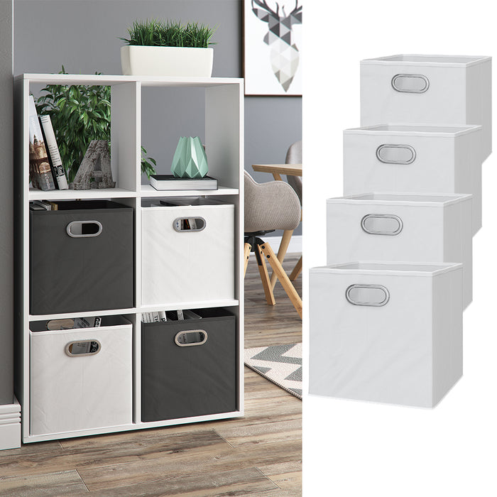 Vicco Scatola pieghevole Bianco 30 x 30 cm Set di 4