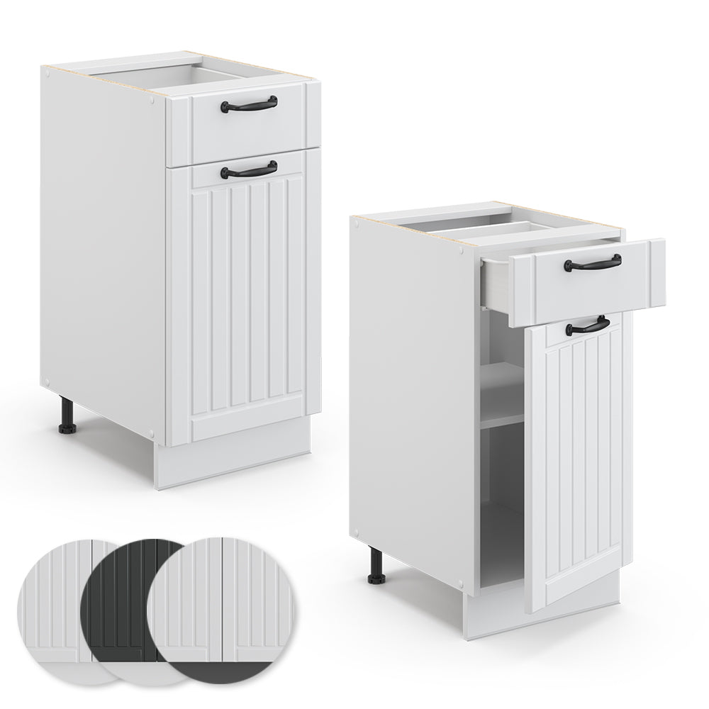 Vicco Mobiletto base per cucina Bianco casa di campagna 40 cm , PL Antracite