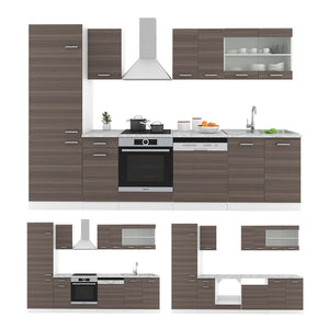 Vicco Cucina componibile Grigio prezioso/bianco 300 cm , PL Rovere