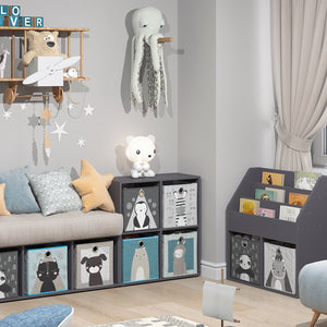 Vicco Libreria bambini Grigio 72.6 x 72 cm con 4 scatole pieghevoli