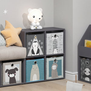 Vicco Libreria bambini Grigio 72.6 x 72 cm con 4 scatole pieghevoli