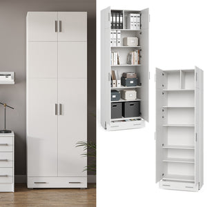 Vicco Scaffale per file Bianco 80 x 182.4 cm con estensione dell'armadio e cassetto