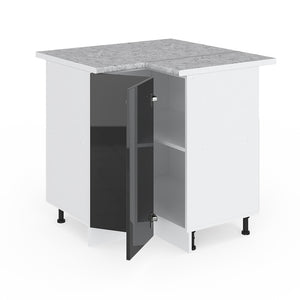 Vicco Mobile ad angolo cucina Antracite lucido 75.6 cm , PL Marmo