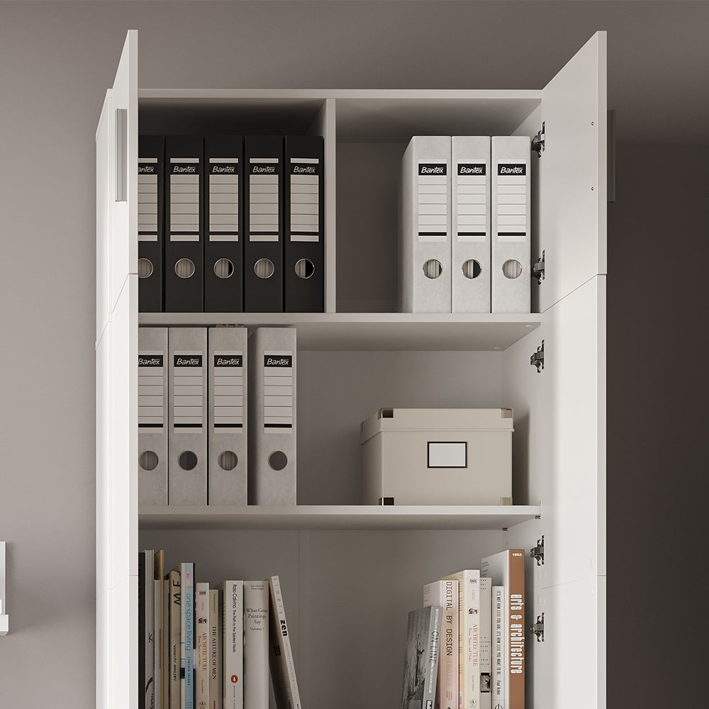 Vicco Scaffale per file Bianco 80 x 182.4 cm con estensione dell'armadio e cassetto