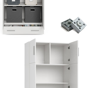 Vicco Scaffale per file Bianco 80 x 182.4 cm con estensione dell'armadio e cassetto