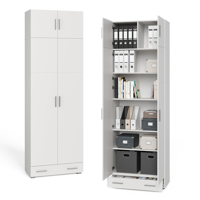 Vicco Scaffale per file Bianco 80 x 182.4 cm con estensione dell'armadio e cassetto