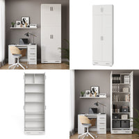 Vicco Scaffale per file Bianco 80 x 182.4 cm con estensione dell'armadio e cassetto