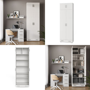 Vicco Scaffale per file Bianco 80 x 182.4 cm con estensione dell'armadio e cassetto