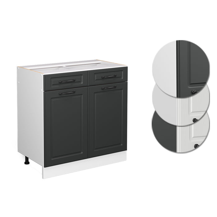 Vicco Mobiletto base per cucina Antracite casa di campagna 80 cm senza piano di lavoro