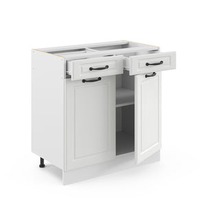 Vicco Mobiletto base per cucina Bianco casa di campagna 80 cm , PL Rovere