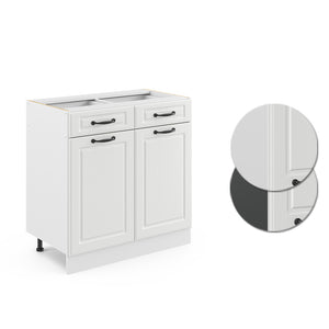 Vicco Mobiletto base per cucina Bianco casa di campagna 80 cm senza piano di lavoro