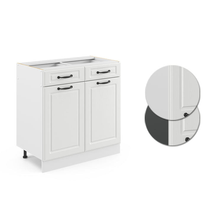 Vicco Mobiletto base per cucina Bianco casa di campagna 80 cm senza piano di lavoro