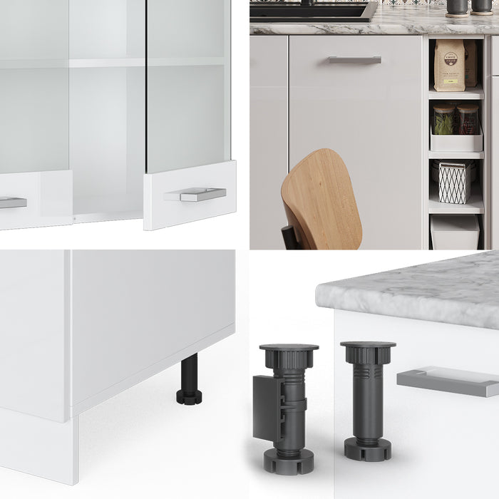 Vicco Cucina completa Bianco lucido/bianco 160 cm , PL Antracite